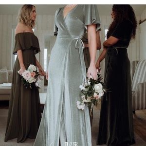 Baltic Born Meghan Velvet Wrap Maxi Dress Sage Size Small